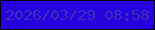文字の大きさ：4、枠の色：00000a、背景の色：2603de、文字の色：3a2cbe 無料ブログパーツのブログ時計