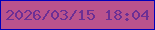 文字の大きさ：4、枠の色：0000bb、背景の色：ba538d、文字の色：6d2f94 無料ブログパーツのブログ時計