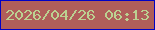 文字の大きさ：5、枠の色：0001c5、背景の色：b05e5a、文字の色：bbd191 無料ブログパーツのブログ時計