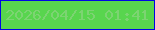 文字の大きさ：1、枠の色：0005e4、背景の色：58d54e、文字の色：7cd472 無料ブログパーツのブログ時計