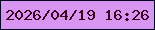 文字の大きさ：2、枠の色：000820、背景の色：d895f2、文字の色：3d051d 無料ブログパーツのブログ時計