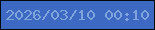 文字の大きさ：5、枠の色：000b09、背景の色：3d69c3、文字の色：7da4dc 無料ブログパーツのブログ時計