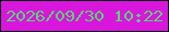 文字の大きさ：5、枠の色：000b0f、背景の色：d916dc、文字の色：54d773 無料ブログパーツのブログ時計