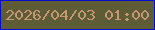 文字の大きさ：2、枠の色：000ccf、背景の色：5d5c37、文字の色：c49774 無料ブログパーツのブログ時計