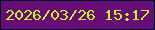 文字の大きさ：2、枠の色：000f2d、背景の色：670e76、文字の色：caee30 無料ブログパーツのブログ時計