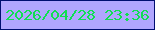 文字の大きさ：1、枠の色：000f72、背景の色：b1a6ff、文字の色：11df52 無料ブログパーツのブログ時計