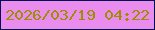 文字の大きさ：5、枠の色：001052、背景の色：ea8cee、文字の色：9a8e01 無料ブログパーツのブログ時計