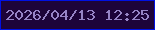 文字の大きさ：1、枠の色：0011e2、背景の色：1d0439、文字の色：9684c6 無料ブログパーツのブログ時計