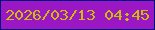 文字の大きさ：2、枠の色：001281、背景の色：9b17c4、文字の色：cbbd0b 無料ブログパーツのブログ時計