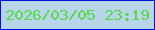 文字の大きさ：2、枠の色：0013d8、背景の色：b8d5ea、文字の色：56da46 無料ブログパーツのブログ時計