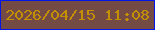 文字の大きさ：2、枠の色：0016e8、背景の色：744a45、文字の色：c48f01 無料ブログパーツのブログ時計