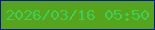 文字の大きさ：5、枠の色：00199e、背景の色：56a41b、文字の色：3fcd57 無料ブログパーツのブログ時計