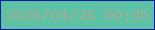 文字の大きさ：3、枠の色：00199f、背景の色：5dc2a5、文字の色：9faf9b 無料ブログパーツのブログ時計