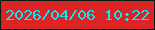 文字の大きさ：2、枠の色：001c12、背景の色：db2423、文字の色：07e9f6 無料ブログパーツのブログ時計