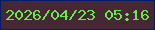 文字の大きさ：1、枠の色：001c6b、背景の色：472734、文字の色：66eb4b 無料ブログパーツのブログ時計