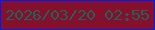 文字の大きさ：4、枠の色：001ced、背景の色：85102e、文字の色：265f56 無料ブログパーツのブログ時計