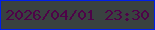 文字の大きさ：1、枠の色：001eea、背景の色：394140、文字の色：4e0248 無料ブログパーツのブログ時計