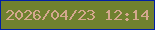 文字の大きさ：5、枠の色：001fa6、背景の色：70812f、文字の色：d4a88e 無料ブログパーツのブログ時計