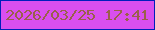 文字の大きさ：2、枠の色：001fbc、背景の色：d94fef、文字の色：9a604b 無料ブログパーツのブログ時計