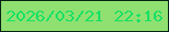 文字の大きさ：1、枠の色：002315、背景の色：90e071、文字の色：15e165 無料ブログパーツのブログ時計