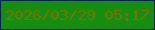 文字の大きさ：4、枠の色：002356、背景の色：158d11、文字の色：757601 無料ブログパーツのブログ時計