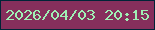 文字の大きさ：4、枠の色：002437、背景の色：862f5c、文字の色：9ff0b5 無料ブログパーツのブログ時計