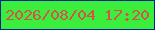 文字の大きさ：1、枠の色：002495、背景の色：3bee3c、文字の色：d3544e 無料ブログパーツのブログ時計