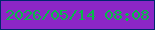 文字の大きさ：5、枠の色：00266e、背景の色：8c26c6、文字の色：08ba49 無料ブログパーツのブログ時計