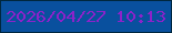 文字の大きさ：3、枠の色：00273e、背景の色：09509e、文字の色：8c22ca 無料ブログパーツのブログ時計