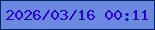 文字の大きさ：3、枠の色：002867、背景の色：6c89e1、文字の色：2a03c3 無料ブログパーツのブログ時計