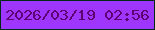 文字の大きさ：4、枠の色：002a16、背景の色：9f36fe、文字の色：5f0173 無料ブログパーツのブログ時計