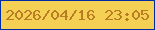 文字の大きさ：1、枠の色：002ca7、背景の色：f4d055、文字の色：b97c25 無料ブログパーツのブログ時計