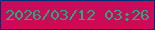 文字の大きさ：1、枠の色：002d79、背景の色：cd0959、文字の色：23ab80 無料ブログパーツのブログ時計