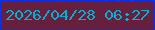 文字の大きさ：3、枠の色：0030f3、背景の色：661f3d、文字の色：01afd3 無料ブログパーツのブログ時計
