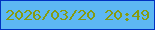 文字の大きさ：4、枠の色：0032c1、背景の色：5db8f3、文字の色：869b10 無料ブログパーツのブログ時計