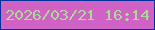 文字の大きさ：4、枠の色：003397、背景の色：d162c5、文字の色：acd996 無料ブログパーツのブログ時計