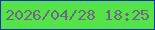 文字の大きさ：1、枠の色：0036b1、背景の色：54e449、文字の色：6d6781 無料ブログパーツのブログ時計