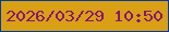 文字の大きさ：3、枠の色：003a99、背景の色：d9a015、文字の色：871670 無料ブログパーツのブログ時計