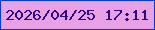 文字の大きさ：1、枠の色：003ccf、背景の色：e9a1e6、文字の色：2d0985 無料ブログパーツのブログ時計
