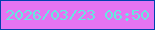 文字の大きさ：4、枠の色：0041af、背景の色：e474f2、文字の色：67e7df 無料ブログパーツのブログ時計