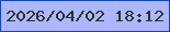 文字の大きさ：2、枠の色：0048cb、背景の色：afb5ff、文字の色：233525 無料ブログパーツのブログ時計