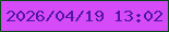 文字の大きさ：3、枠の色：004a14、背景の色：d54bf7、文字の色：5116a4 無料ブログパーツのブログ時計