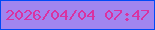 文字の大きさ：3、枠の色：004af6、背景の色：a185ef、文字の色：d932a1 無料ブログパーツのブログ時計