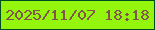 文字の大きさ：2、枠の色：004d22、背景の色：94f60d、文字の色：815549 無料ブログパーツのブログ時計