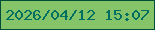 文字の大きさ：5、枠の色：004e37、背景の色：86c46a、文字の色：006f5f 無料ブログパーツのブログ時計