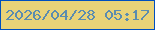 文字の大きさ：1、枠の色：004fbf、背景の色：e9d378、文字の色：5b8caf 無料ブログパーツのブログ時計