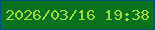 文字の大きさ：2、枠の色：00507d、背景の色：0c711e、文字の色：9add39 無料ブログパーツのブログ時計