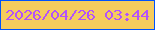 文字の大きさ：5、枠の色：0052fc、背景の色：f5cc5d、文字の色：b352fb 無料ブログパーツのブログ時計