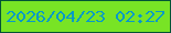 文字の大きさ：2、枠の色：005436、背景の色：78e425、文字の色：079ac7 無料ブログパーツのブログ時計