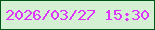 文字の大きさ：4、枠の色：005617、背景の色：d4f1d3、文字の色：dc36fc 無料ブログパーツのブログ時計